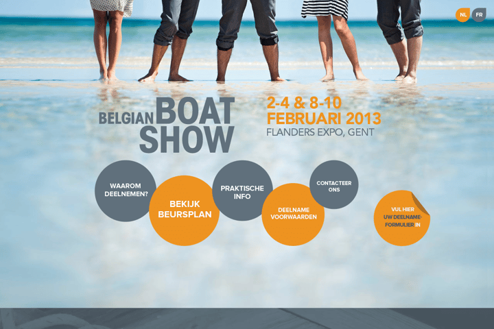 Belgian Boat Show 2013 website preview